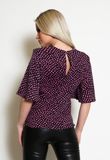 Fuchsia Polka Dots Kimono Blouse