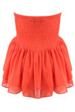 Orange Bandeau Shirred Swing Top