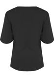 Black Wrap Over Side Tie Blouse
