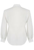 White Lace Trim Long Sleeve High Neck Shirt