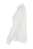 White Lace Trim Long Sleeve High Neck Shirt