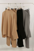 Grey High Neck Oversized Top And Jogger Set