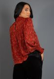 Red Leopard Print High Neck Top