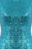 Turquoise Celebrity Style Turquoise Sequin Front Open Back Dress