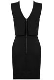 Black Stone Detail Layered Bodycon Dress