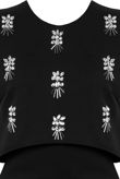 Black Stone Detail Layered Bodycon Dress