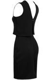 Black Stone Detail Layered Bodycon Dress