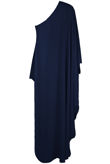 Navy One Shoulder Asymmetric Dress 