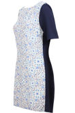 Navy With Contrast Flower Detail Back Zip Up Shift Dress