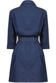 Denim Belted Front Button Up Shift Dress