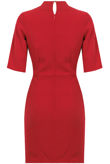 Wine Plunge Neck Crepe Shift Dress