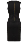 Black Floral Ruched Waist Fitted Dress
