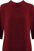 Wine Side Pocketed 3/4 Sleeve Shift Dress