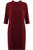 Wine Side Pocketed 3/4 Sleeve Shift Dress