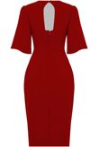Red Batwing Sleeve Midi Dress