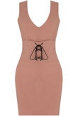 Rose Front Lace Tie Up Bodycon Dress