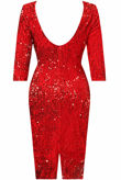 Red Sequin Midi Dress