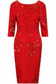 Red Sequin Midi Dress