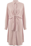 Rose Long Wrap Tie Shirt Dress