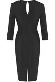 Black Bow Trim Bodycon Dress