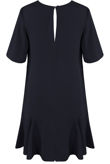 Flare Hem Shift Dress In Navy