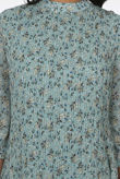Mint Floral Print Pleated Shift Dress