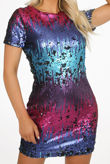 Fuchsia Ombre Sequin Mini Dress