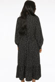 Black Polka Dot Button Front Dress