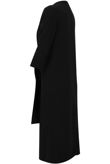 Black Crepe Tie Fastening Duster Coat