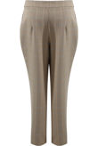 Beige Glen Plaid Pleated Tapered Trousers