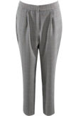 Grey Glen Plaid Pleated Tapered Trousers