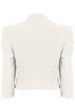 Cream Puff Sleeve Hook Fastening Cropped Blazer
