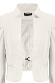 Cream Puff Sleeve Hook Fastening Cropped Blazer