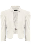 Cream Puff Sleeve Hook Fastening Cropped Blazer