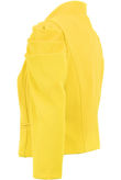 Yellow Puff Sleeve Hook Fastening Short Blazer
