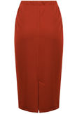 Burnt Orange Back Slit Bodycon Pencil Skirt