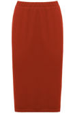 Burnt Orange Back Slit Bodycon Pencil Skirt