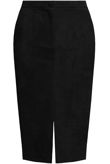 Suede Front Slit Button Up Midi Skirt 