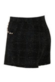 Black and Gold Foil Threaded Studded Shorts 