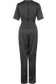 Black Polka Dots O Ring Wrap Jumpsuit