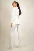 White Belted Blazer & Flare Trouser Set