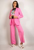 Pink Double Breasted Blazer & Wide Leg Trouser Suit 