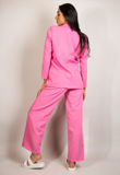 Pink Double Breasted Blazer & Wide Leg Trouser Suit 