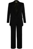 Black Double Breasted Blazer & Wide Leg Trouser Suit