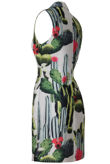 Cactus Print Longline Tailored Sleeveless Blazer