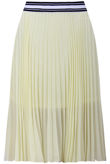 Yellow Elasticated Waist Pleated Midi Skirt