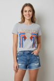 Grey Metallic Print Brookyln T-Shirt