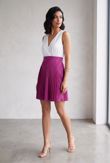 White Purple Pleated Dress