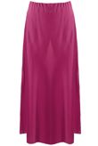 Fuchsia Satin A-Line Midi Skirt