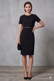 Black Floral Lace Layered Shift Dress
